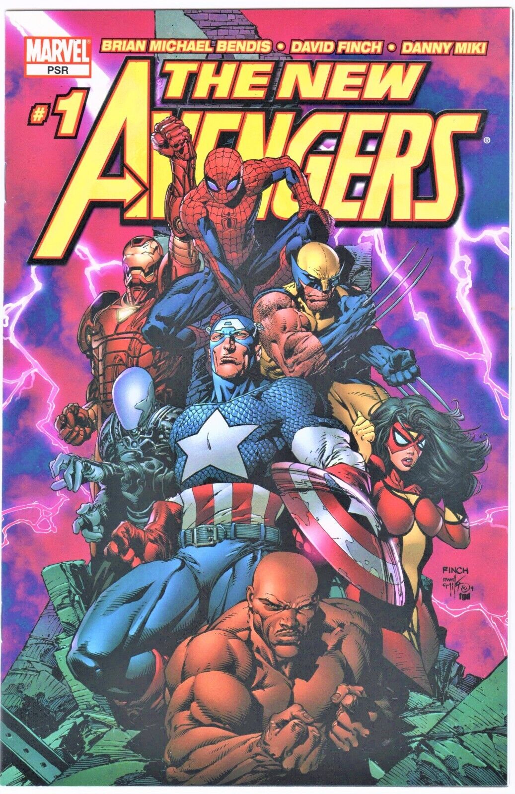 NEW Avengers #1 E VARIANT (2005) Cap ASSEMBLES NEW TEAM High-Def Scan Modern Age