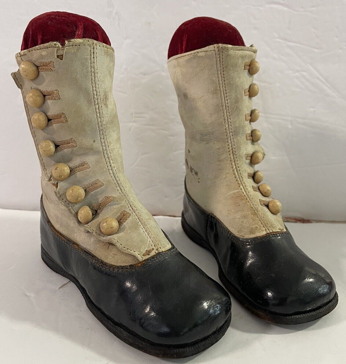 Antique Child’s Boots Booties Converted Into Pin Cushions *READ*