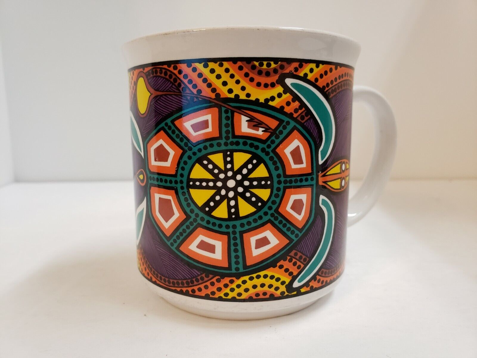  VINTAGE AUSTRALIA 1990 CHURINGA DESIGNS CRYSTAL CRAFT COFFEE CUP MUG 
