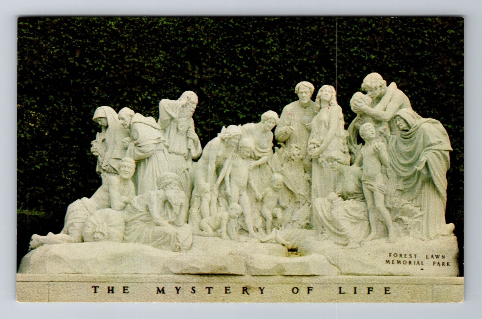 Glendale CA-California, Mystery of Life Statue, Antique Vintage Postcard