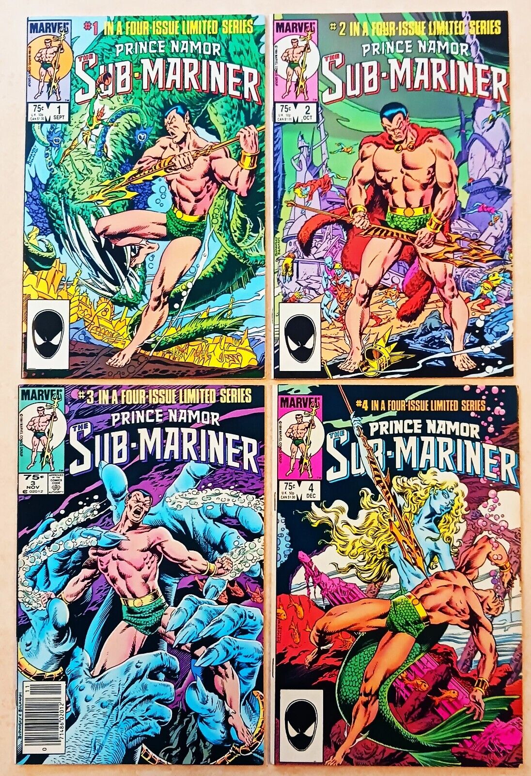 PRINCE NAMOR THE SUB-MARINER 1-4 1984 Marvel Comic Book Lot Complete Set
