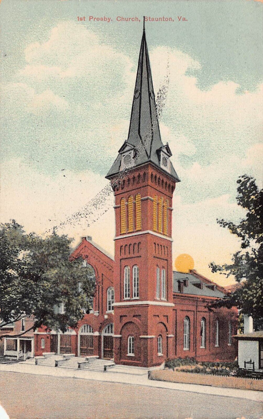 First Presbyterian Church Staunton Virginia to Gainesville GA Vtg Postcard C22