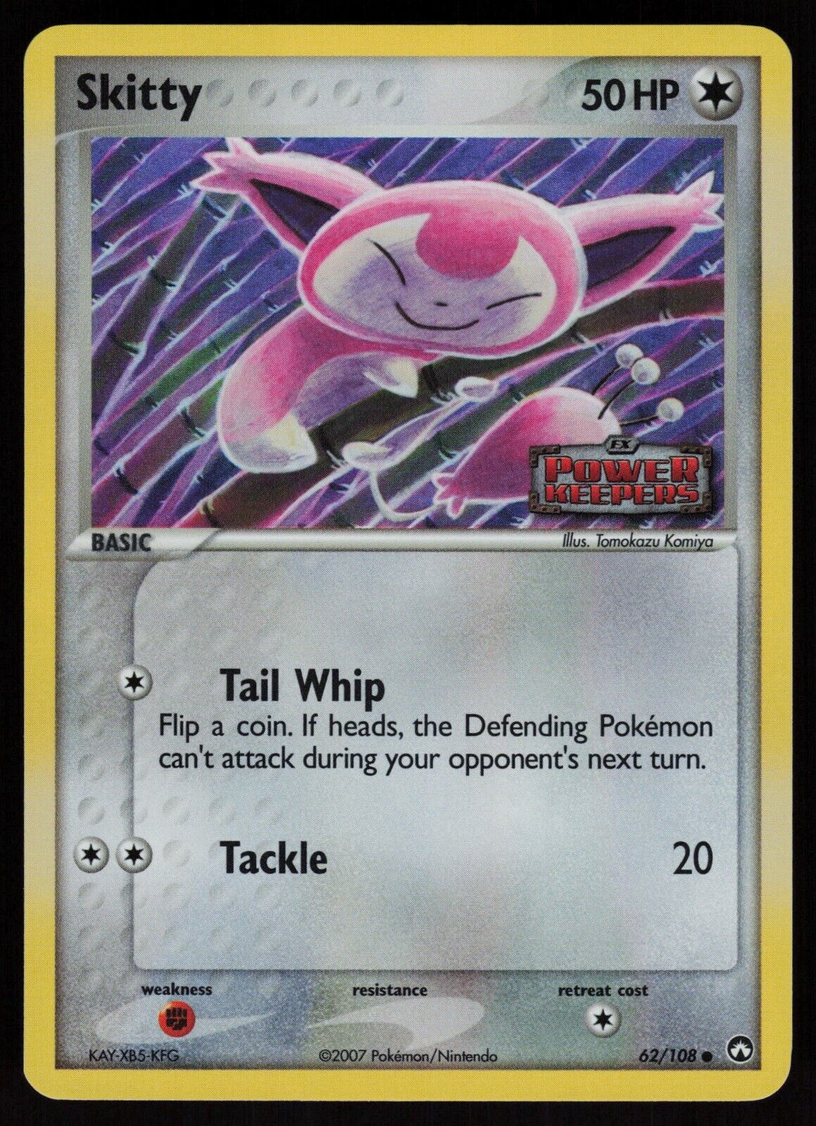 Skitty - 62/108 - Pokemon Card Ex Power Keepers Reverse Holo Common - LP