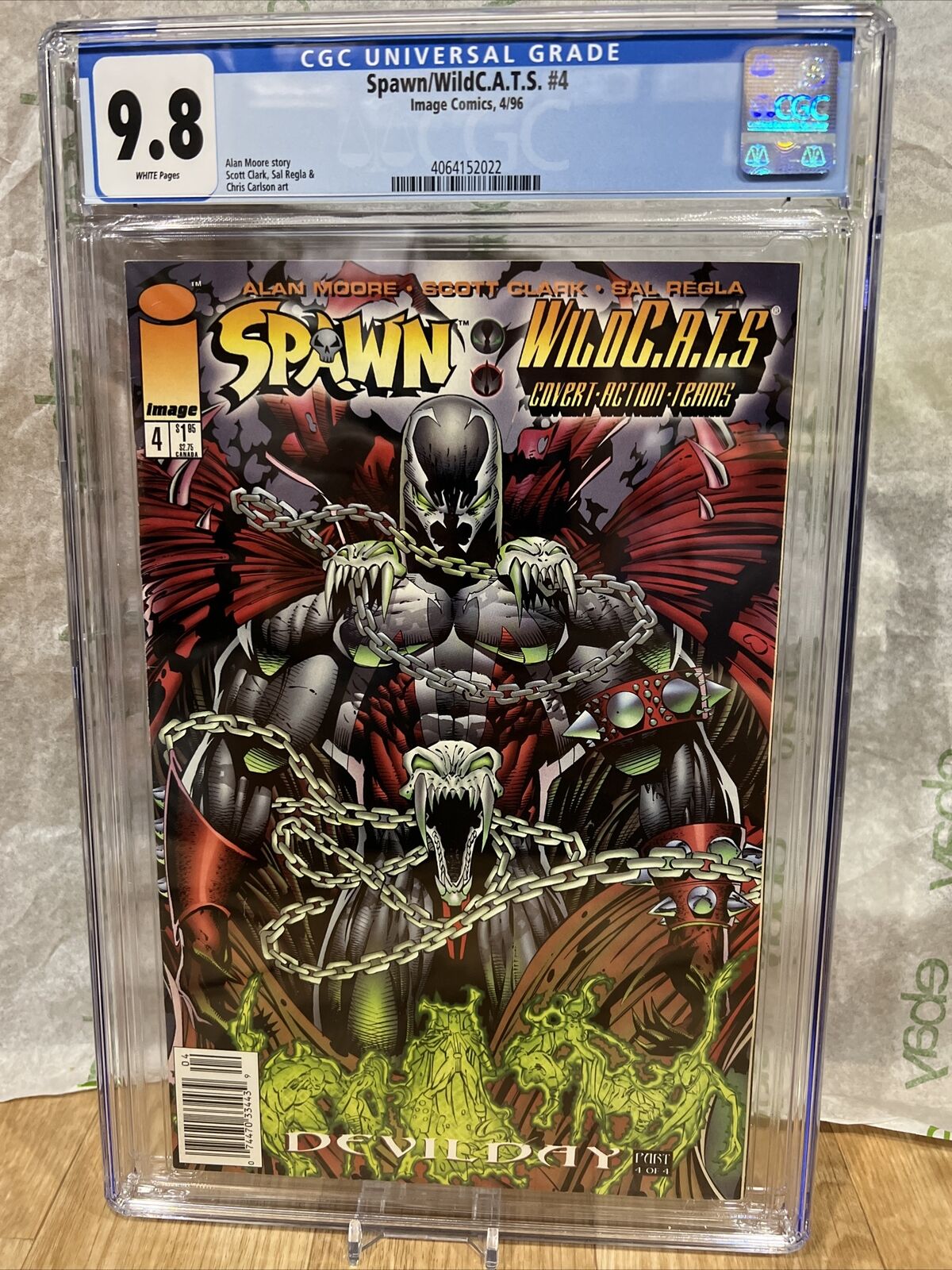 SPAWN/WILDC.A.T.S 4 CGC 9.8- DEVIL DAY PART 24 Low Pop Of 1 ? Newsstand Edition