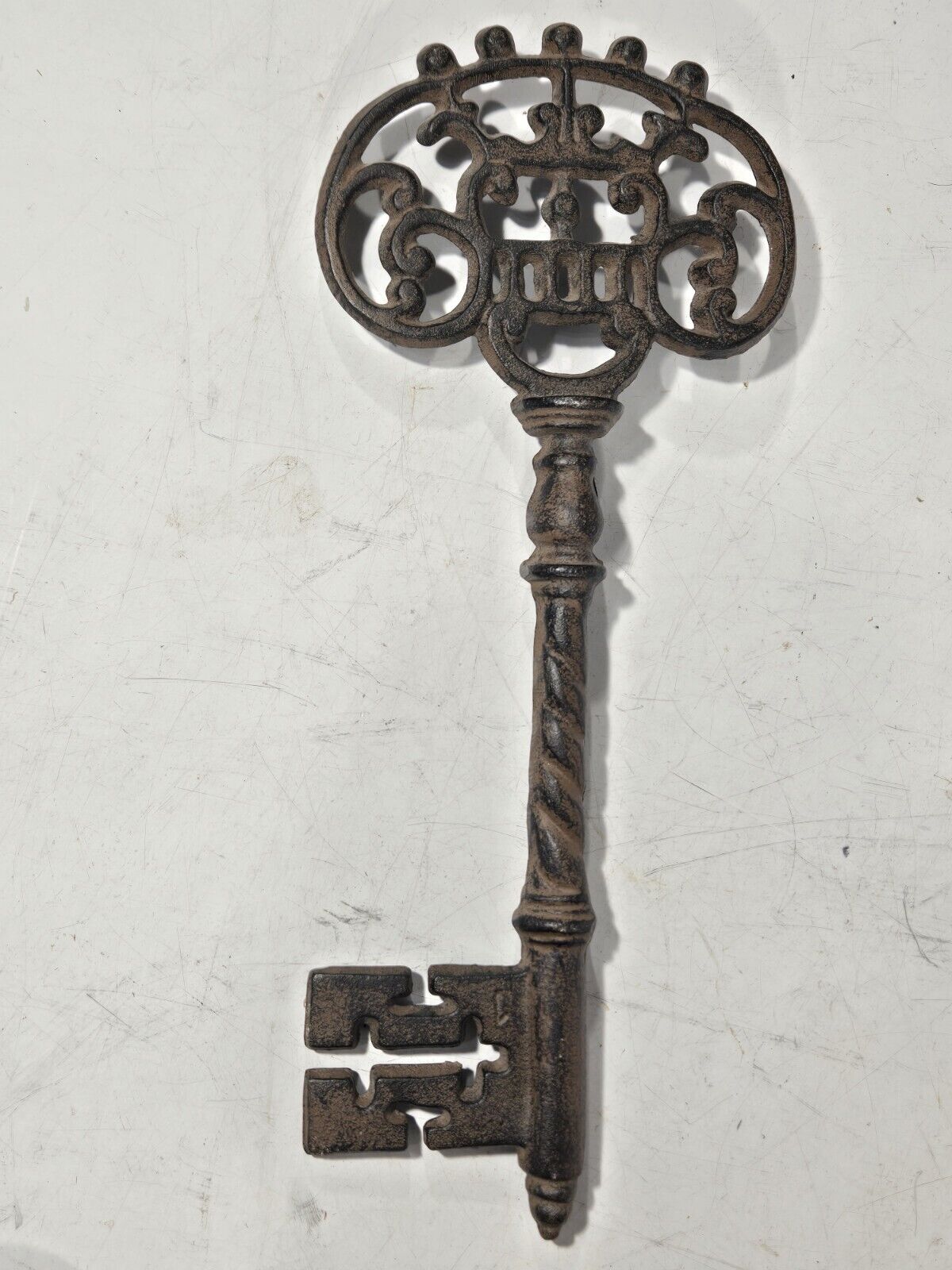 Vintage Large Cast Iron Decorative Key