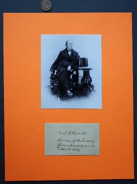 Abraham Lincoln Sec. of Treasury Hugh McCullough signed autograph & photo set---