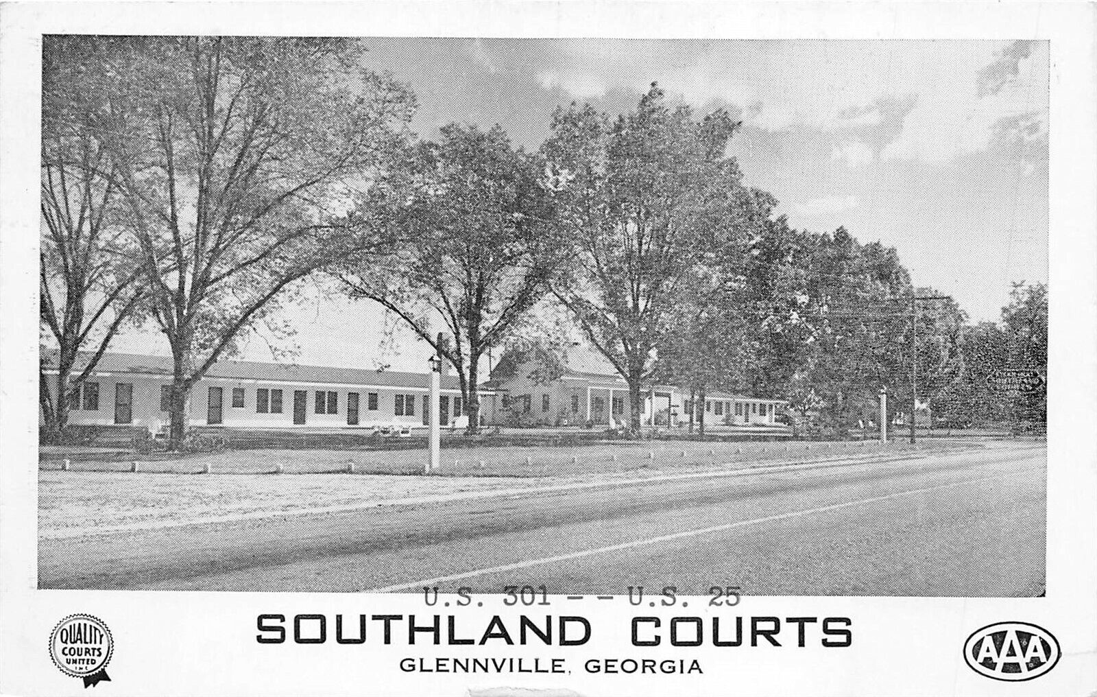 Glennville Georgia 1950 Postcard Southland Courts Motel 