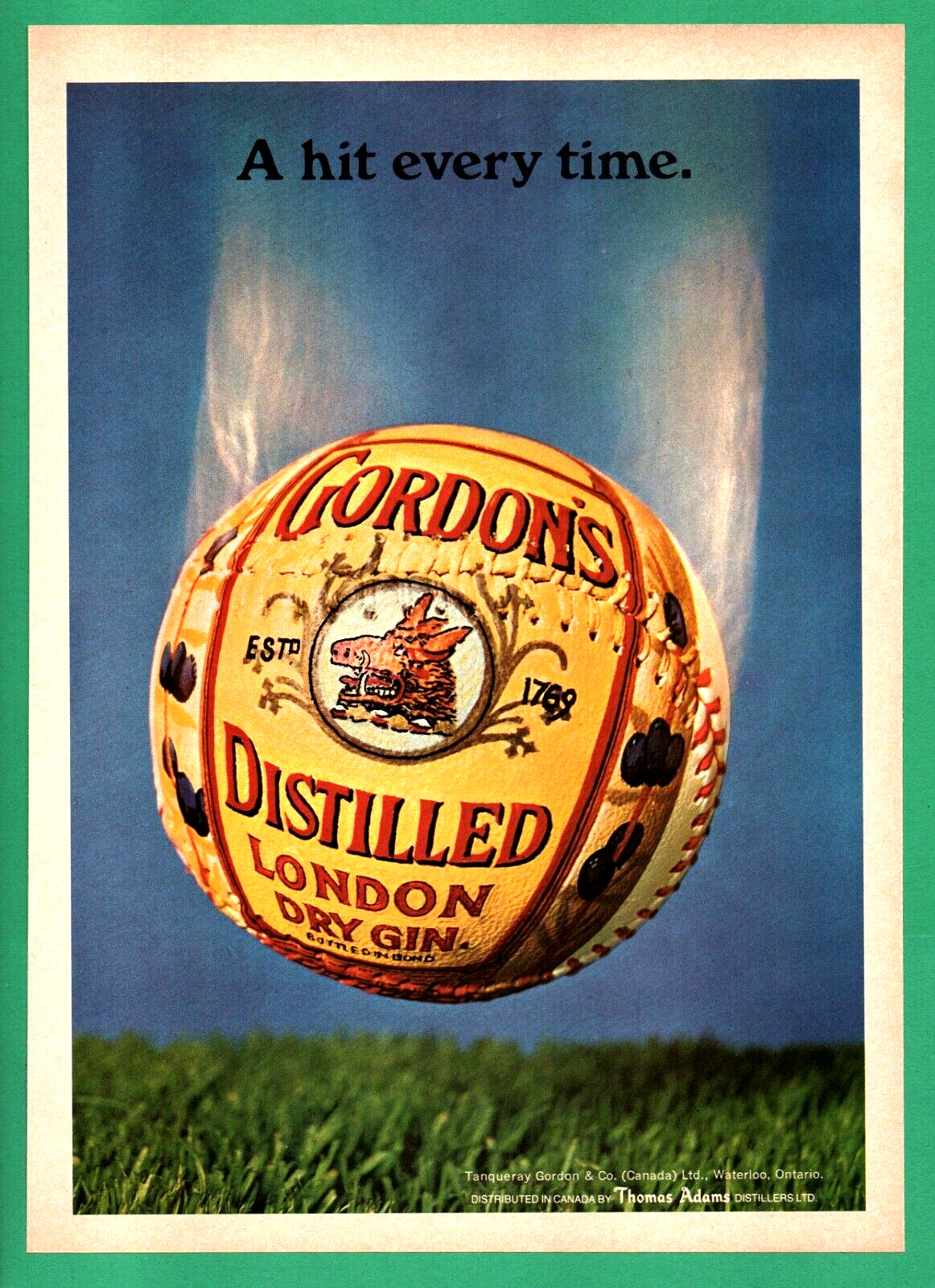 1978 Gordon's Distilled London Dry Gin Vintage Print Ad Approx.  8 by 11 inches