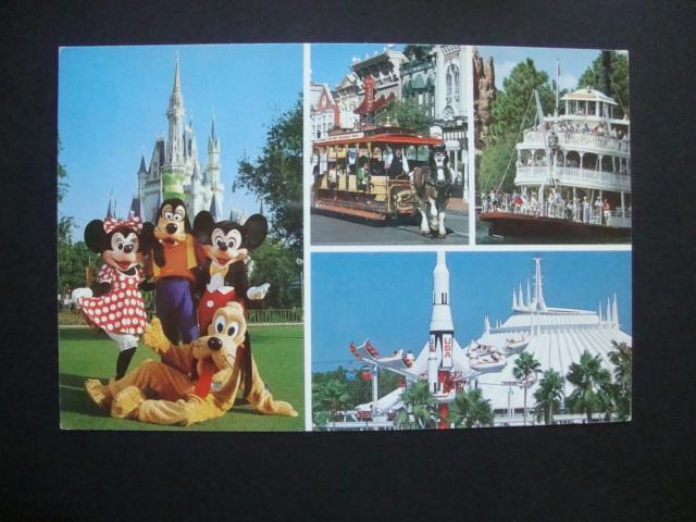 Railfans2 837) Postcard, Walt Disney World, Magic Kingdom, Mickey & Minnie Mouse