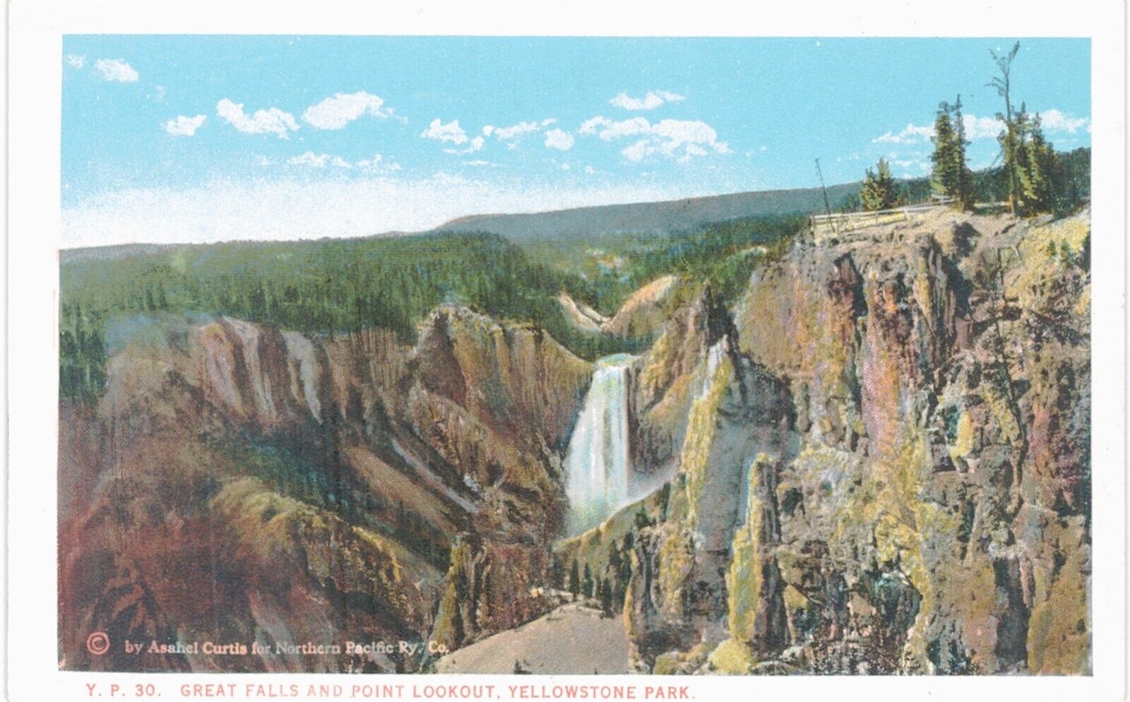 Yellowstone Great Falls Point Lookout Asahel Curtis NP Railroad Bloom Bros 1910 