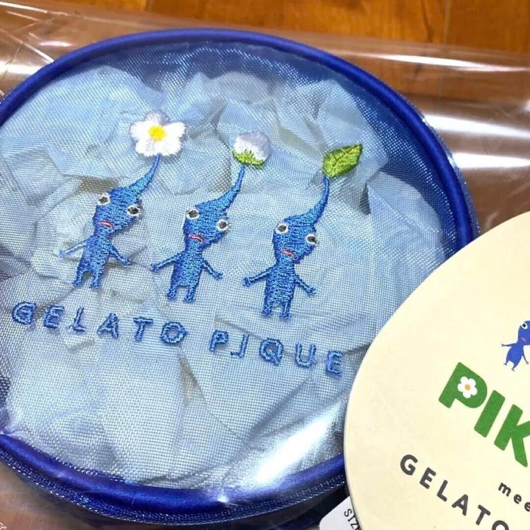 New gelato pique collaboration blue pikmin round pouch Japan 