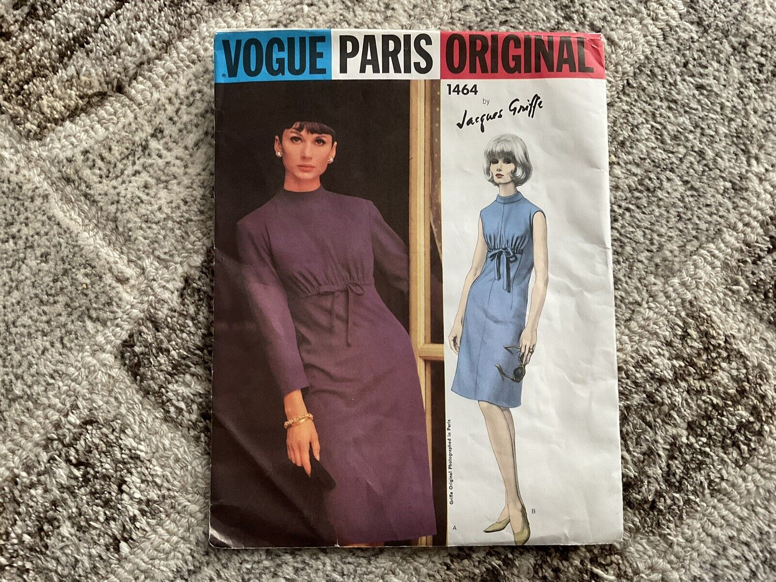 VOGUE PARIS ORIGINAL  1464 Jacques Griffe Dress Size 10 Vintage