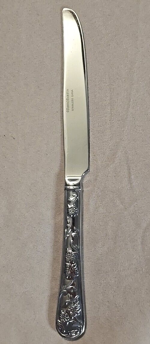 Reed & Barton Queen\'s Garden Dinner Knife Stainless Steel China Floral 9 5/8\