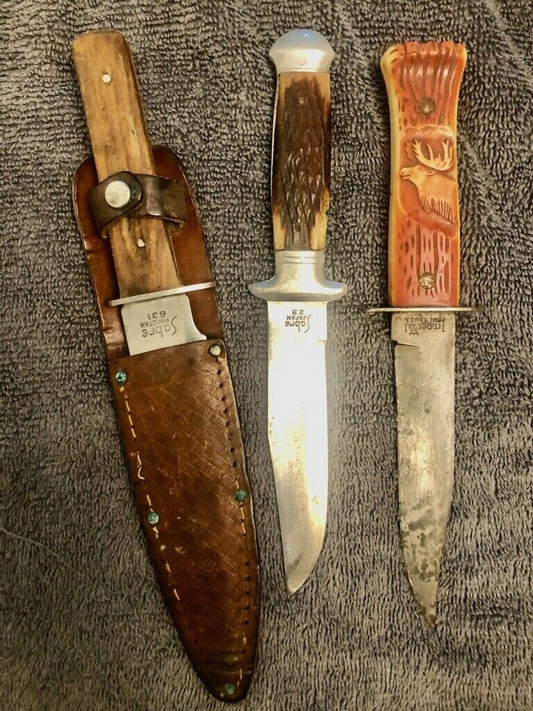 Vintage knife group, buck knives, Antique