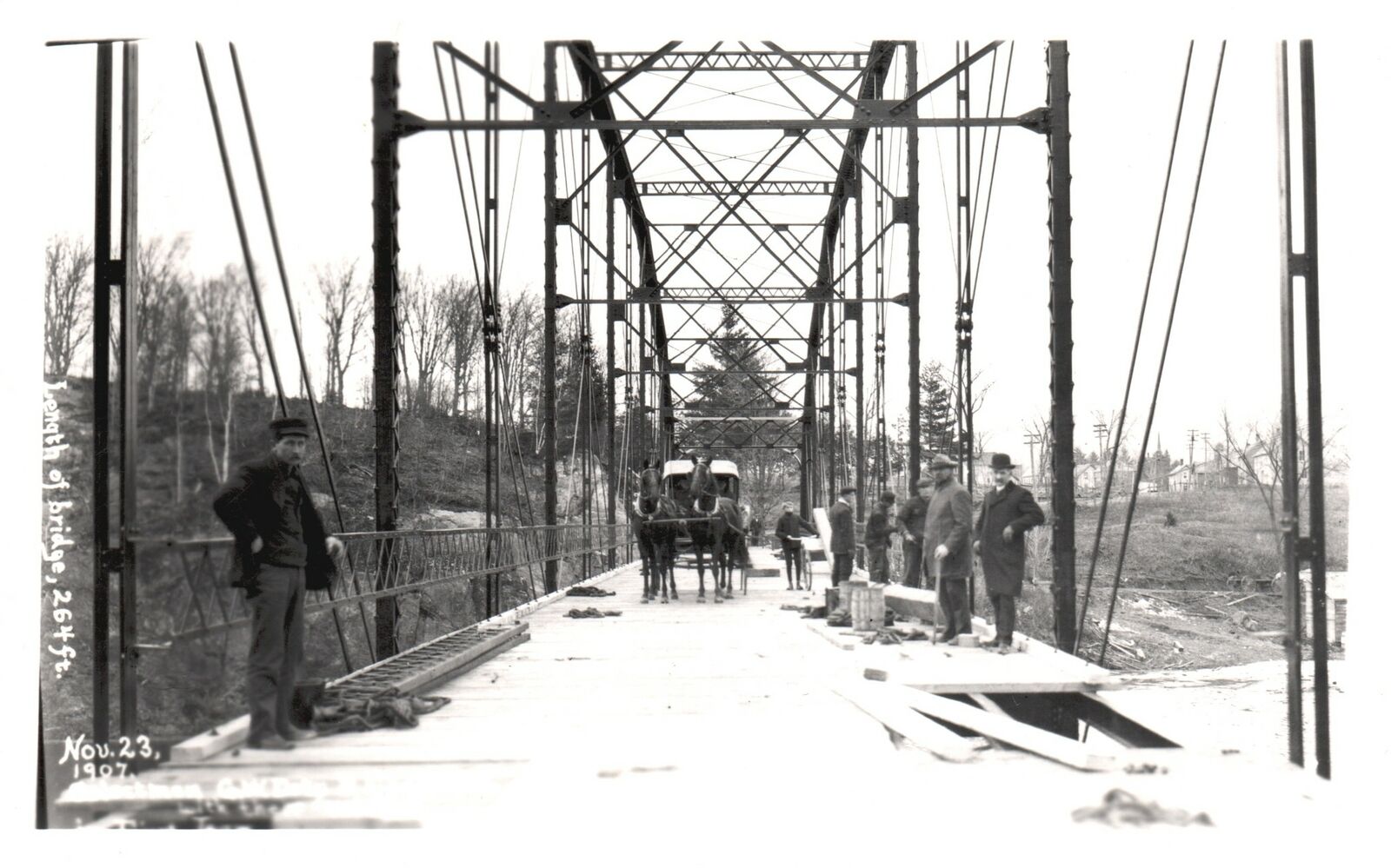 Vintage Postcard 1910\'s Length of Concrete Bridge 264 Ft. Architecture RPPC
