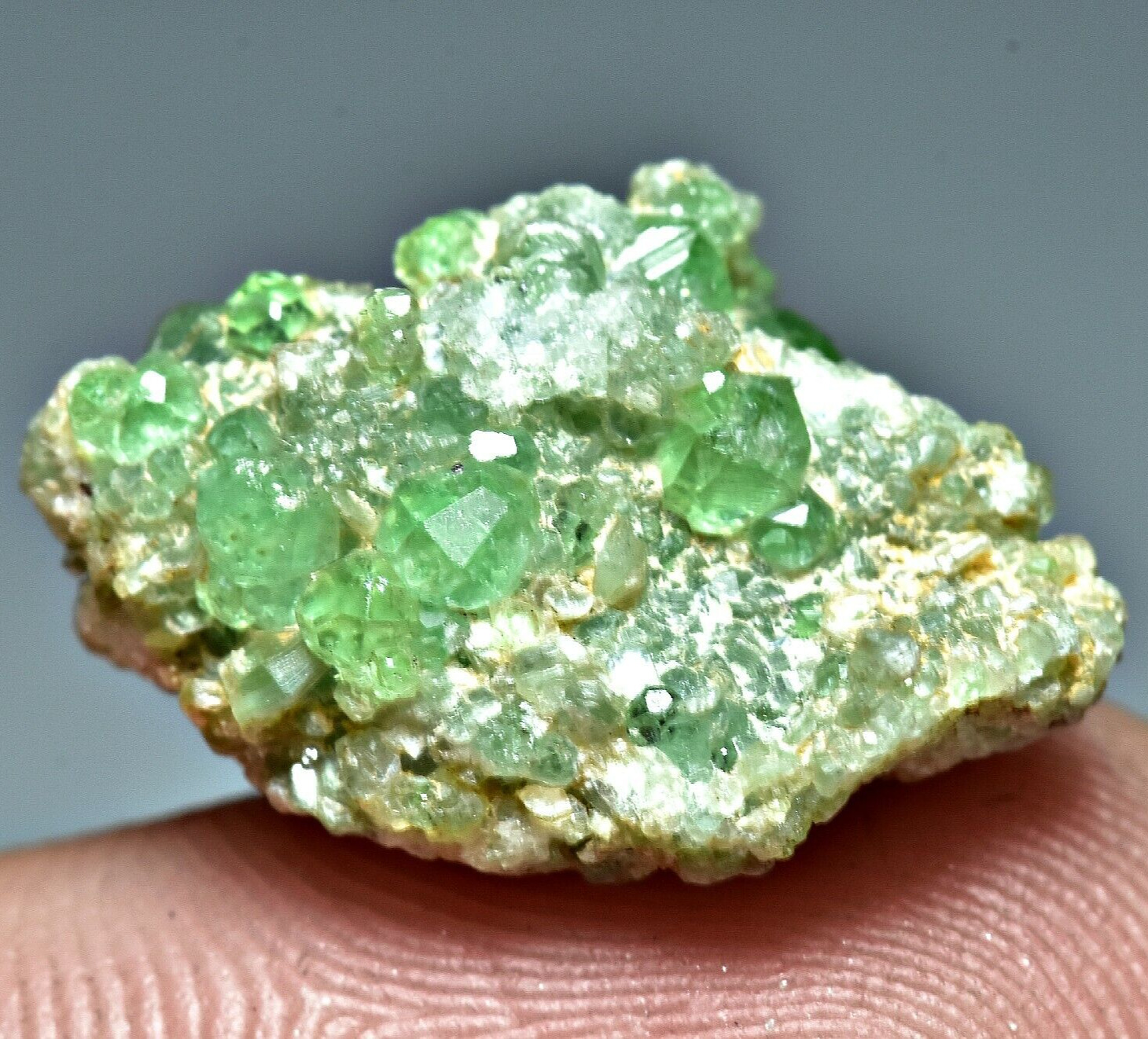 11.55 CT Top Green Demantoid Garnet Crystals Cluster On Matrix @ Pakistan
