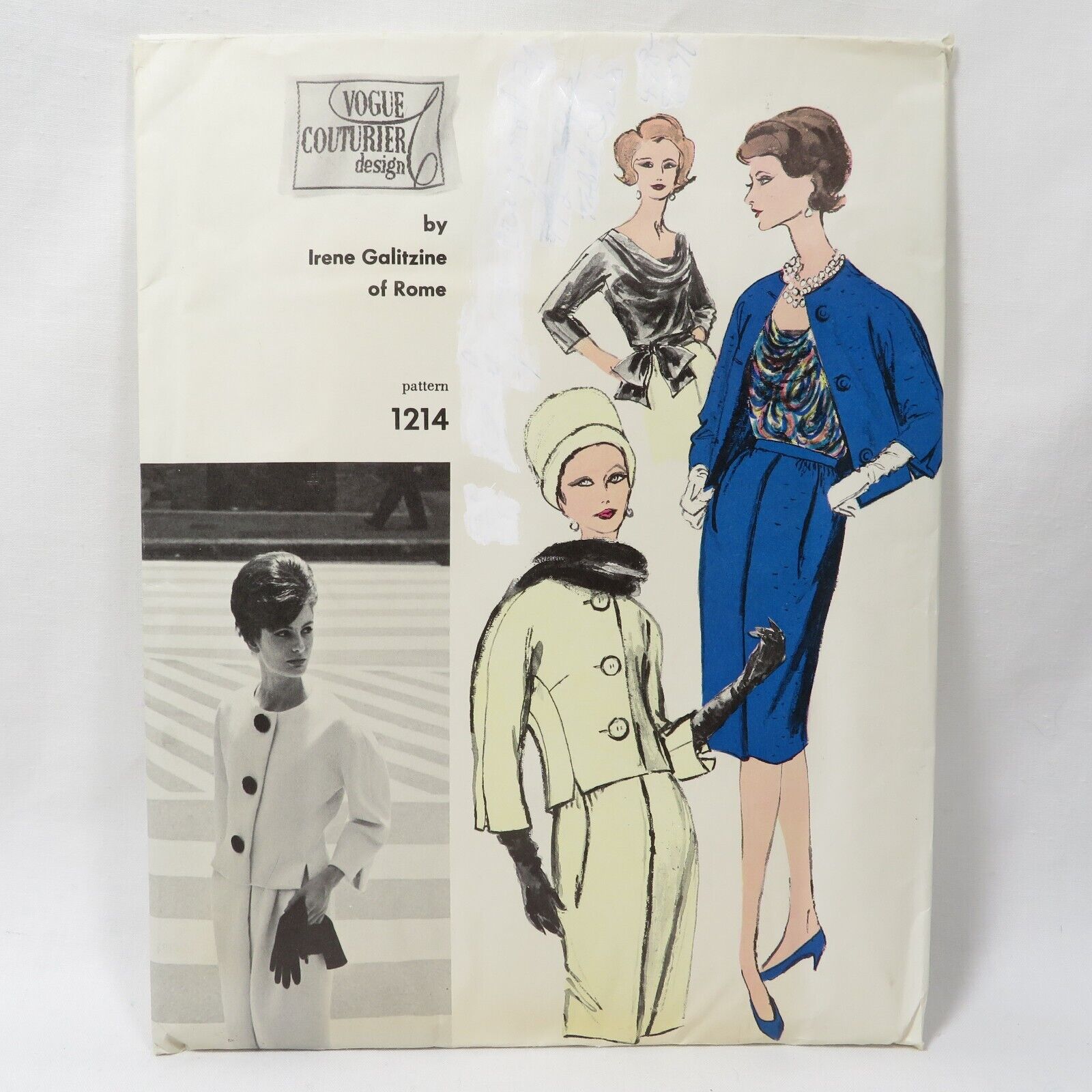 Vintage Vogue Couturier Design Pattern Irene Galitzine 1960s Skirt Suit sz 18