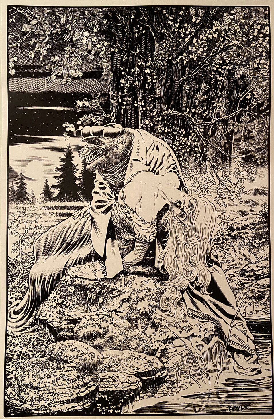 Tim Vigil Night’s End Bernie Wrightson Tribute Gothic Nights Werewolf Art Print