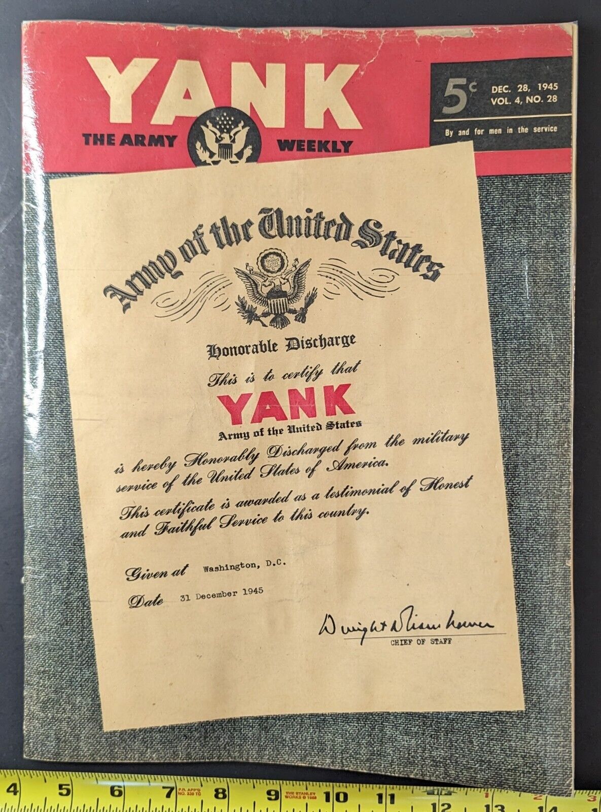 YANK MAGAZINE - WWII-era Army Weekly - Dec 28, 1945 Vol 4 No 28 - FINAL ISSUE