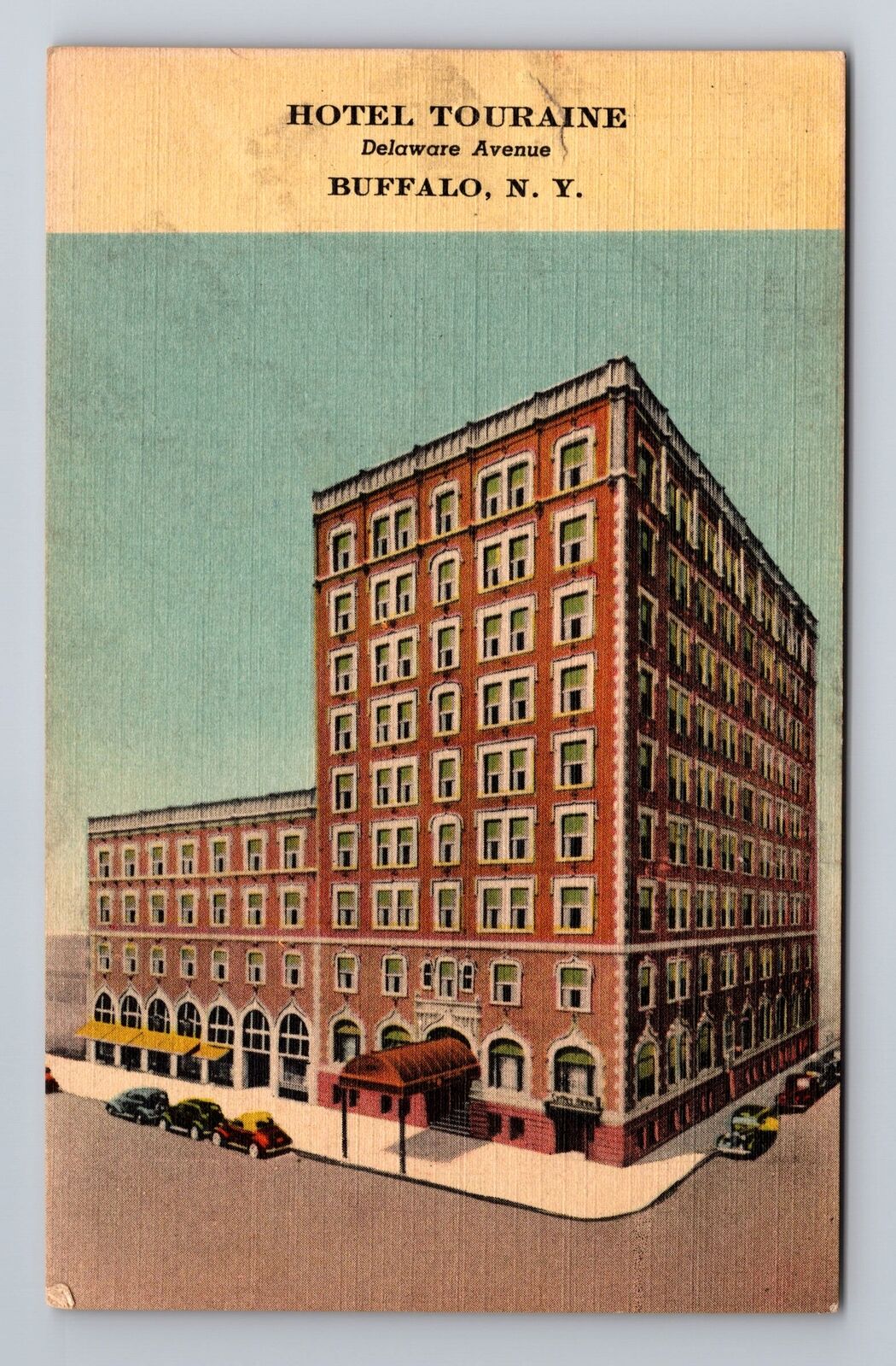 Buffalo NY-New York, Hotel Touraine, Advertising, Vintage Souvenir Postcard