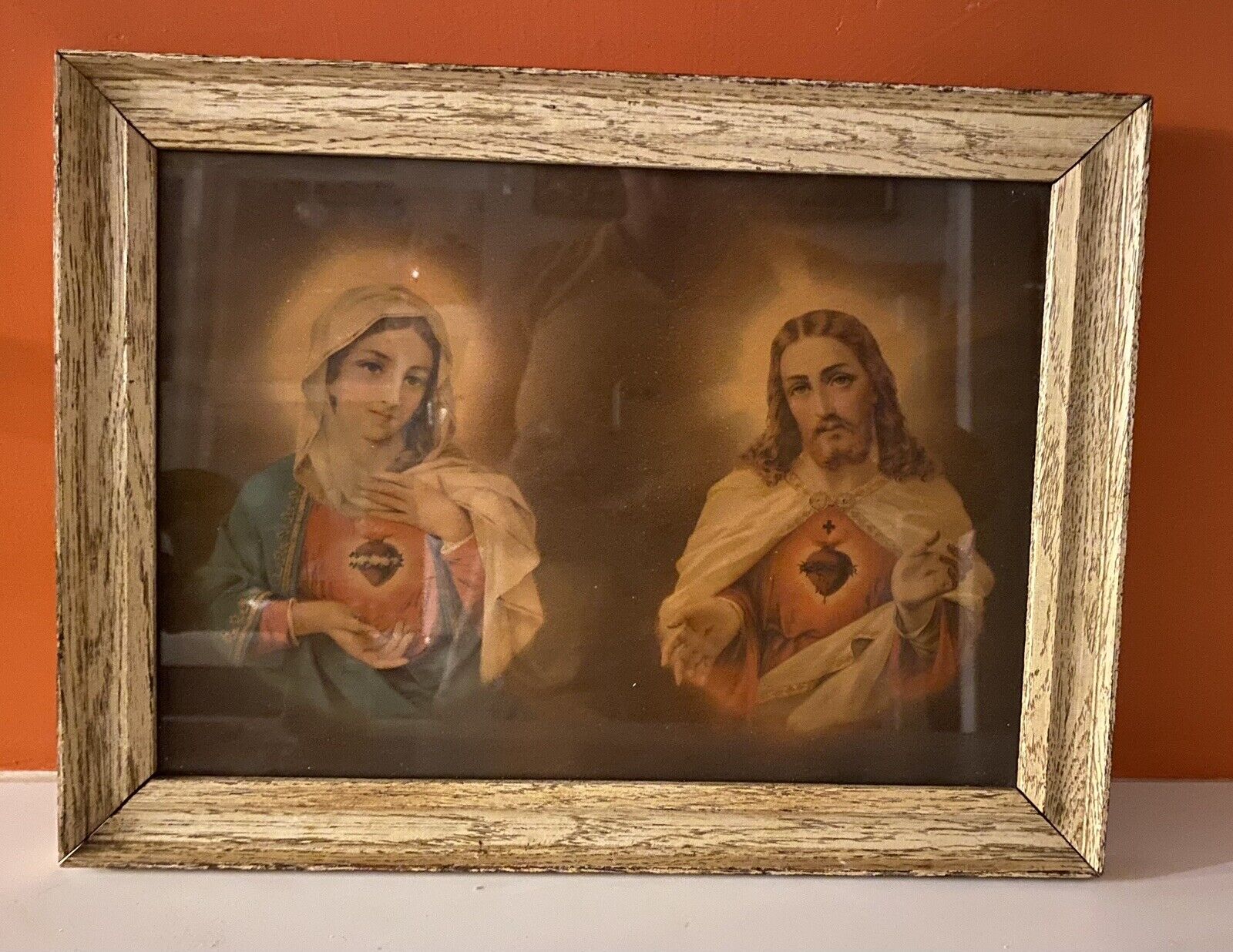 OLD Immaculate Heart of MARY JESUS Sacred Heart Print. Originals from 1880’s