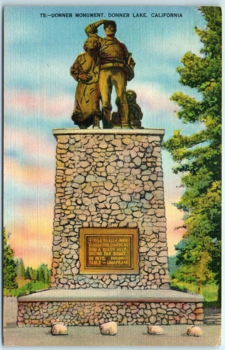 Postcard - Donner Monument, Donner Lake, California