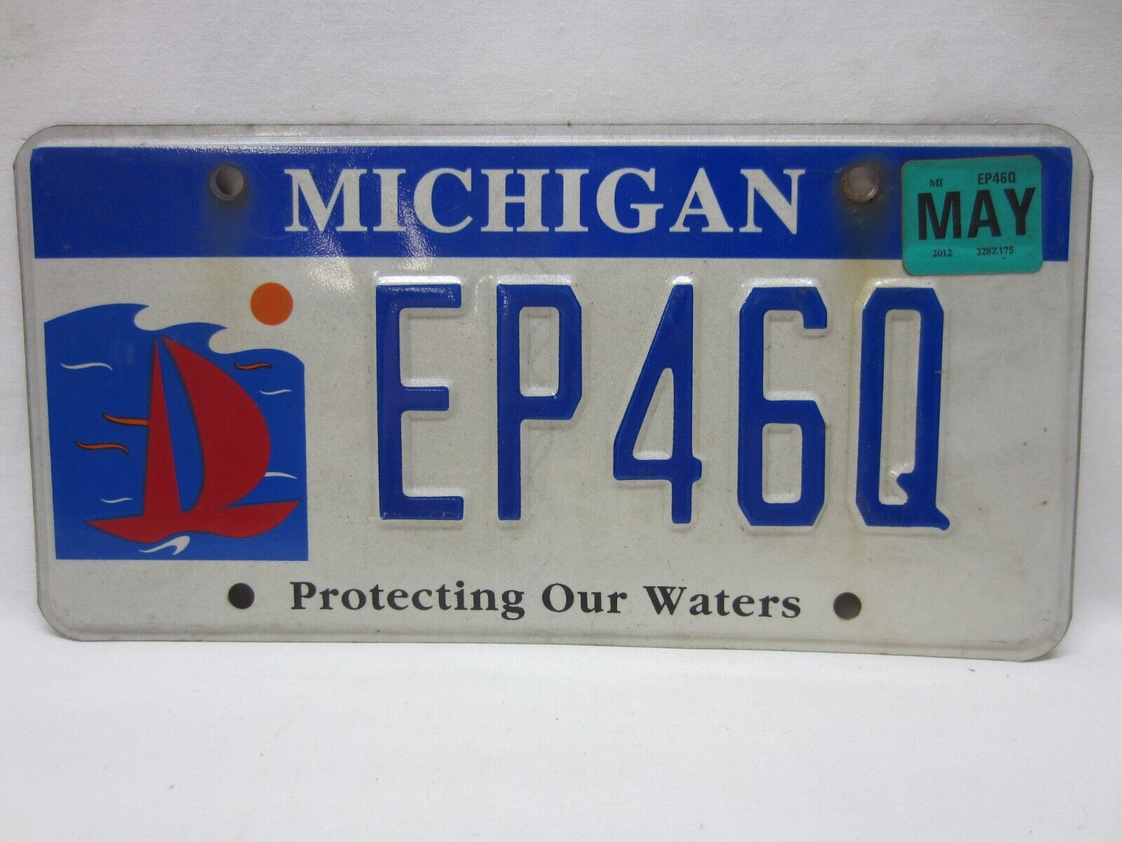 Very Good Cond Michigan Protecting Our Waters License Plate \