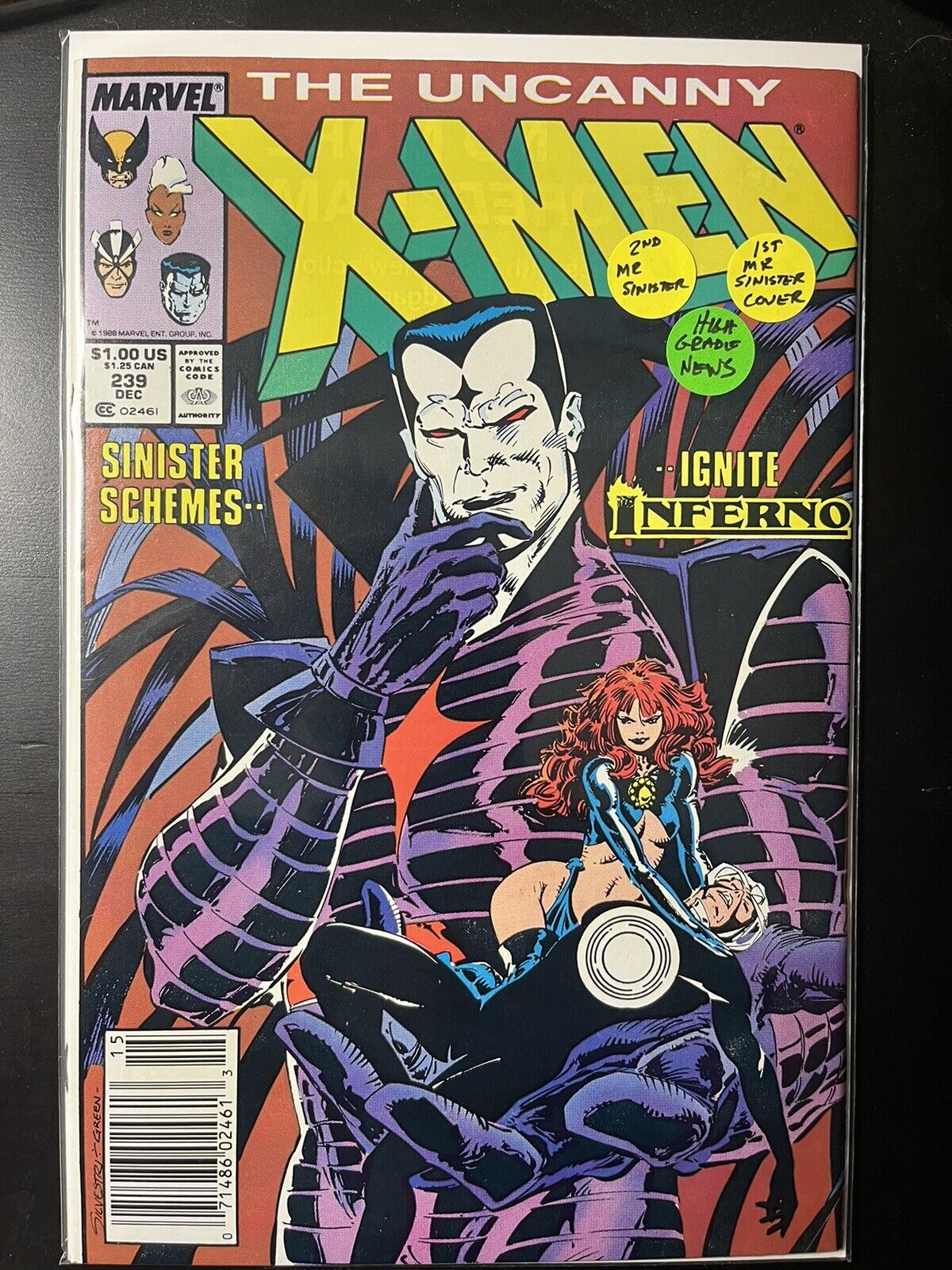 Uncanny X-Men #239 1st Cover Mr Sinister 1st Appearance Goblin Queen Newsstand