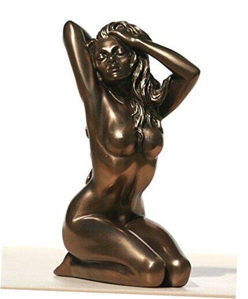 5.75 Inch Female Nude Figure Kneels in Arched Back Pose Display Decor