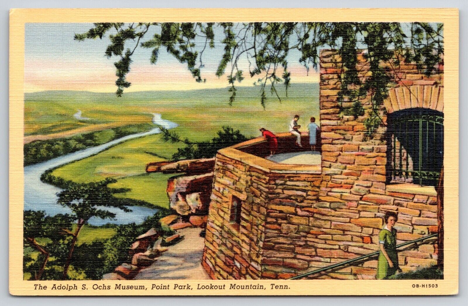 Adolph S. Ochs Museum and Observatory Point Park Lookout Mountain TN Postcard