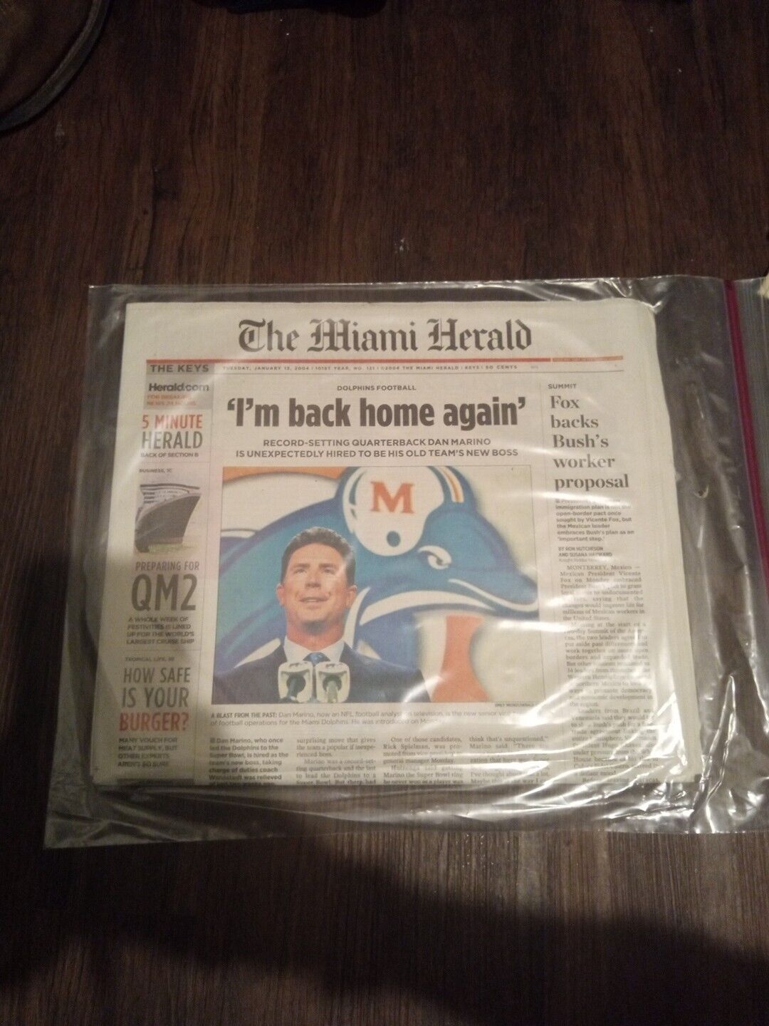 The Miami Herald January 13th 2004 Dolphins Football