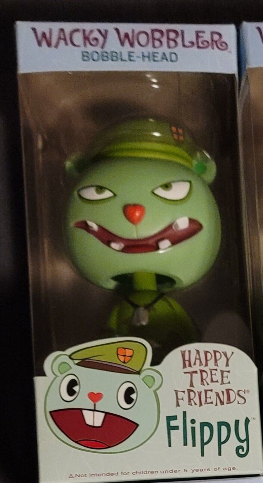 Happy Tree Friends Figure Flippy Green Bobble Head Wacky Wobbler Character Rare