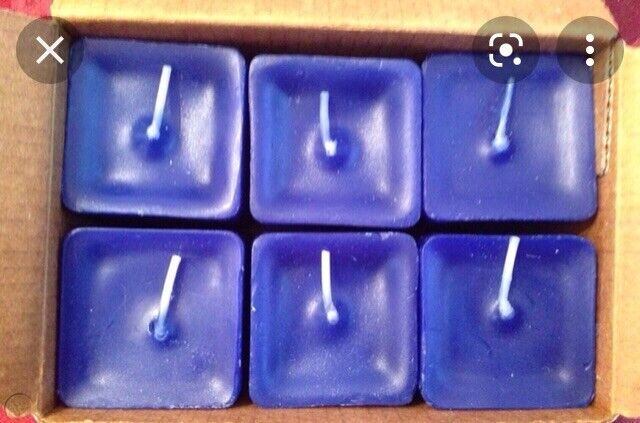 PartyLite OCEAN MIST Scent Plus Square Votive Candles K0264 New 6 NIB Royal Blue