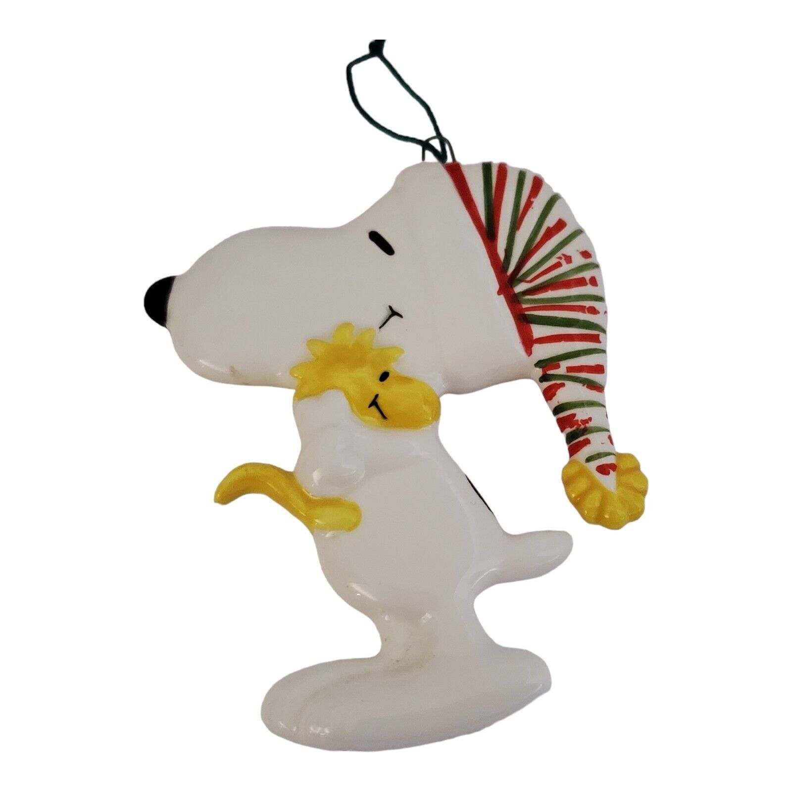 Snoopy and Woodstock Vintage Christmas Ornament Peanuts Ceramic Japan 1958