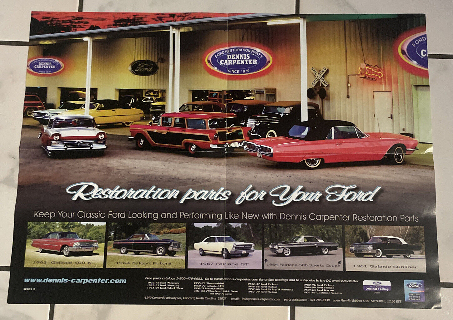 FORD classic car poster. Dennis Carpenter Restoration Parts