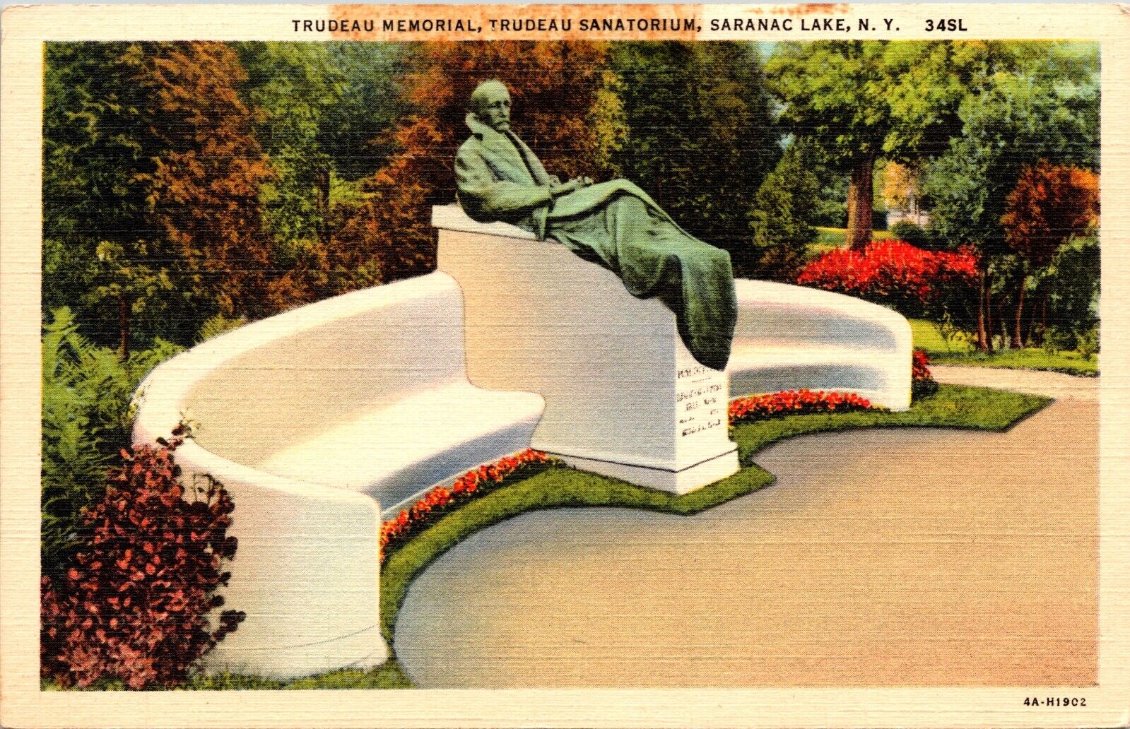 Trudeau Memorial, Trudeau Sanatorium, Saranac Lake, N. Y.  Postcard UNP