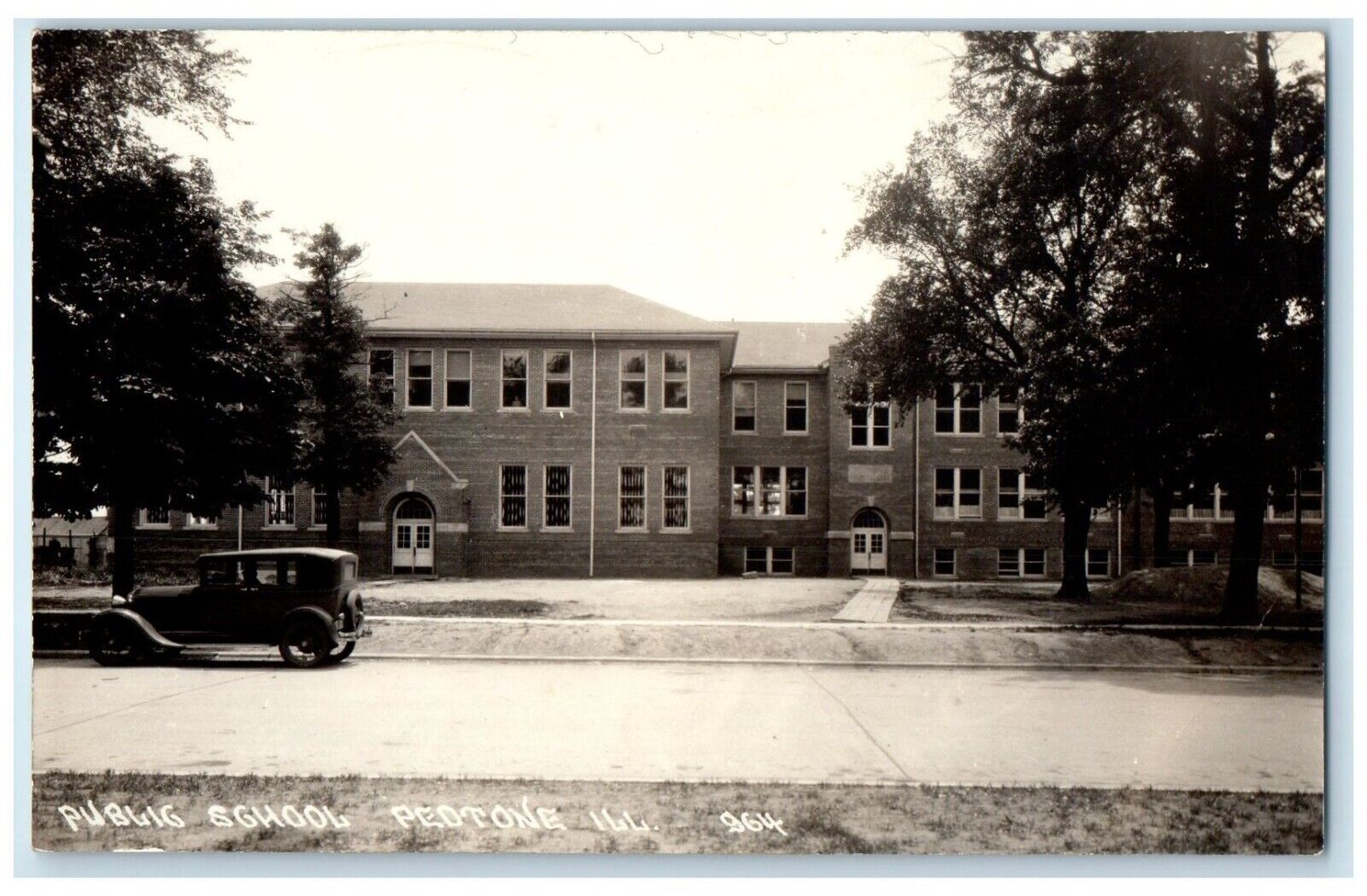 c1940\'s Public High School Building Peotone Illinois IL RPPC Photo Postcard