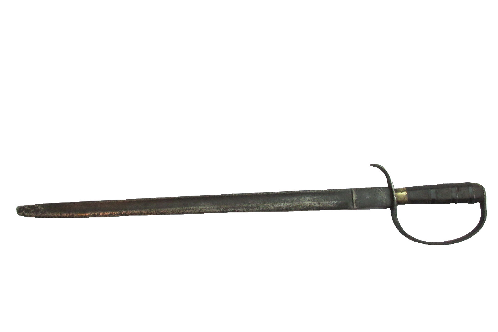 Naval boarding sword c1840 with leather sheath with metal. Military object