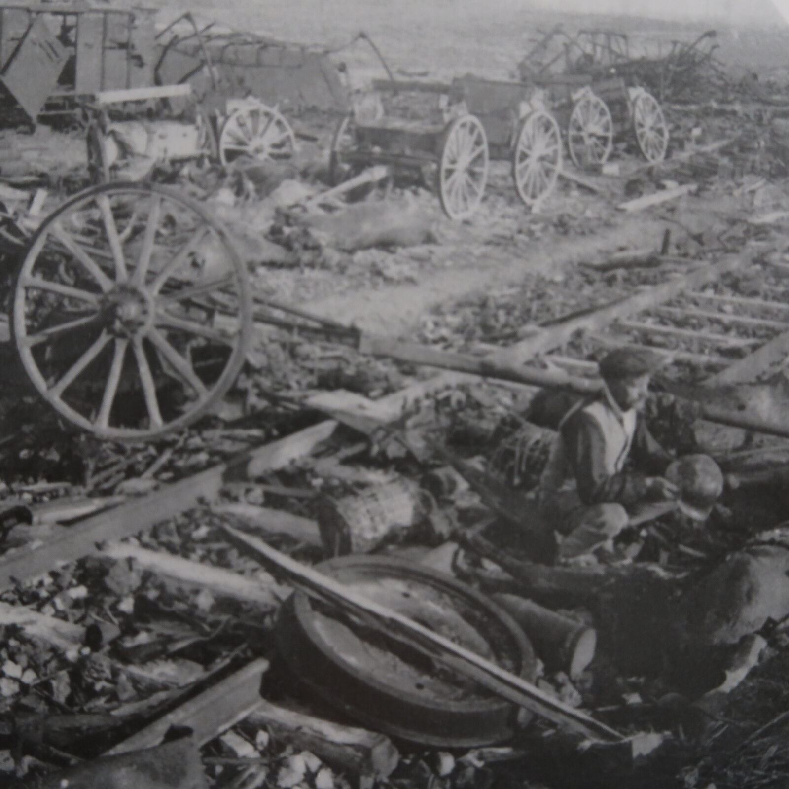 World War 1 German Ammunition Camp Destroyed Allied Airmen Stereoview Keyston A3