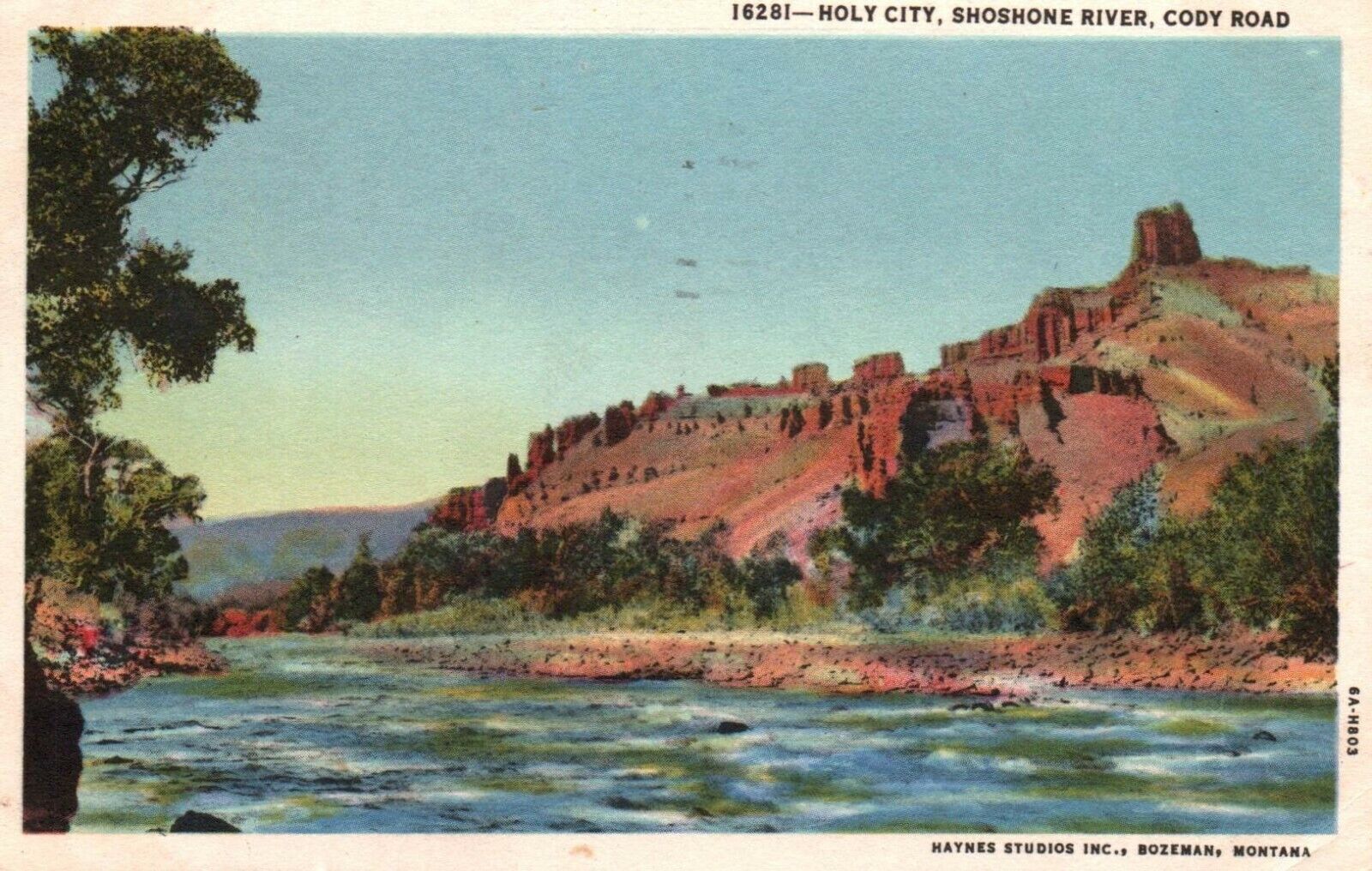 Postcard Holy City Shoshone River Cody Road Montana 
