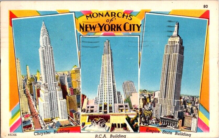 Vintage Postcard Monarchs of New York City NY New York 1955                K-422