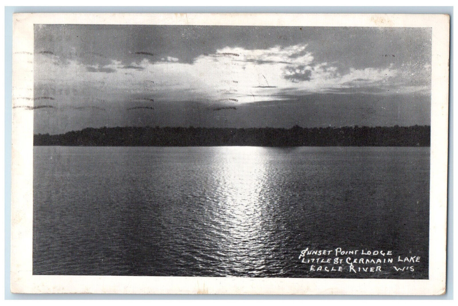 1948 Sunset Point Lodge Little St. Germain Lake Eagle River WI Postcard