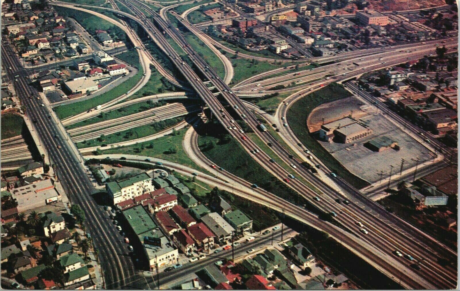 Los Angeles Freeway System Showing Downtown Los Angeles California 1950s