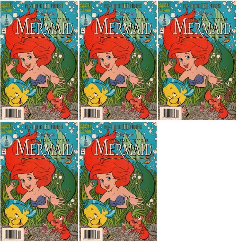Disney\'s The Little Mermaid #1 Newsstand Cover (1994-1995) Marvel  - 5 Comics
