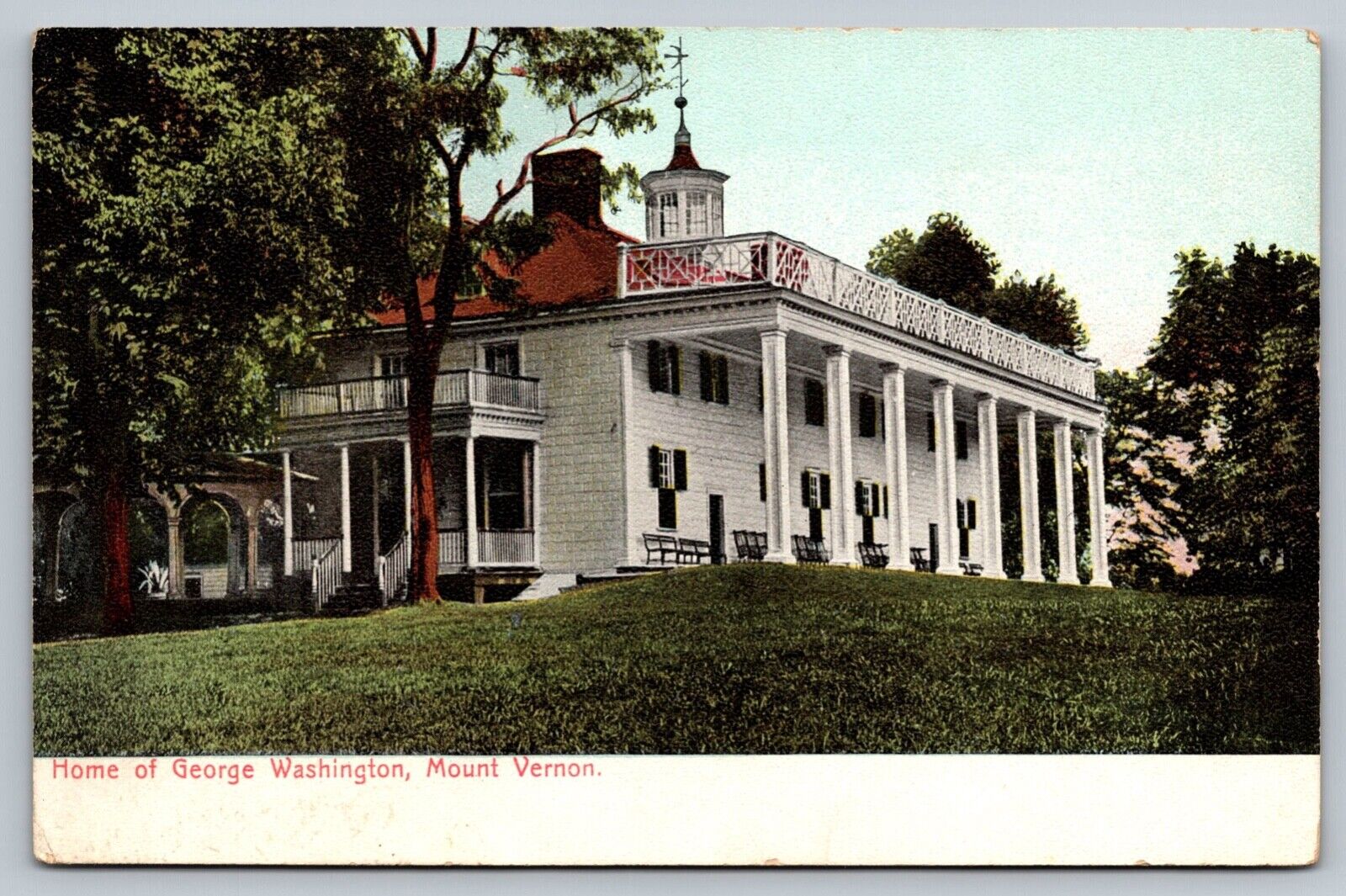 Vintage Virginia VA Postcard Home of George Washington 1913 