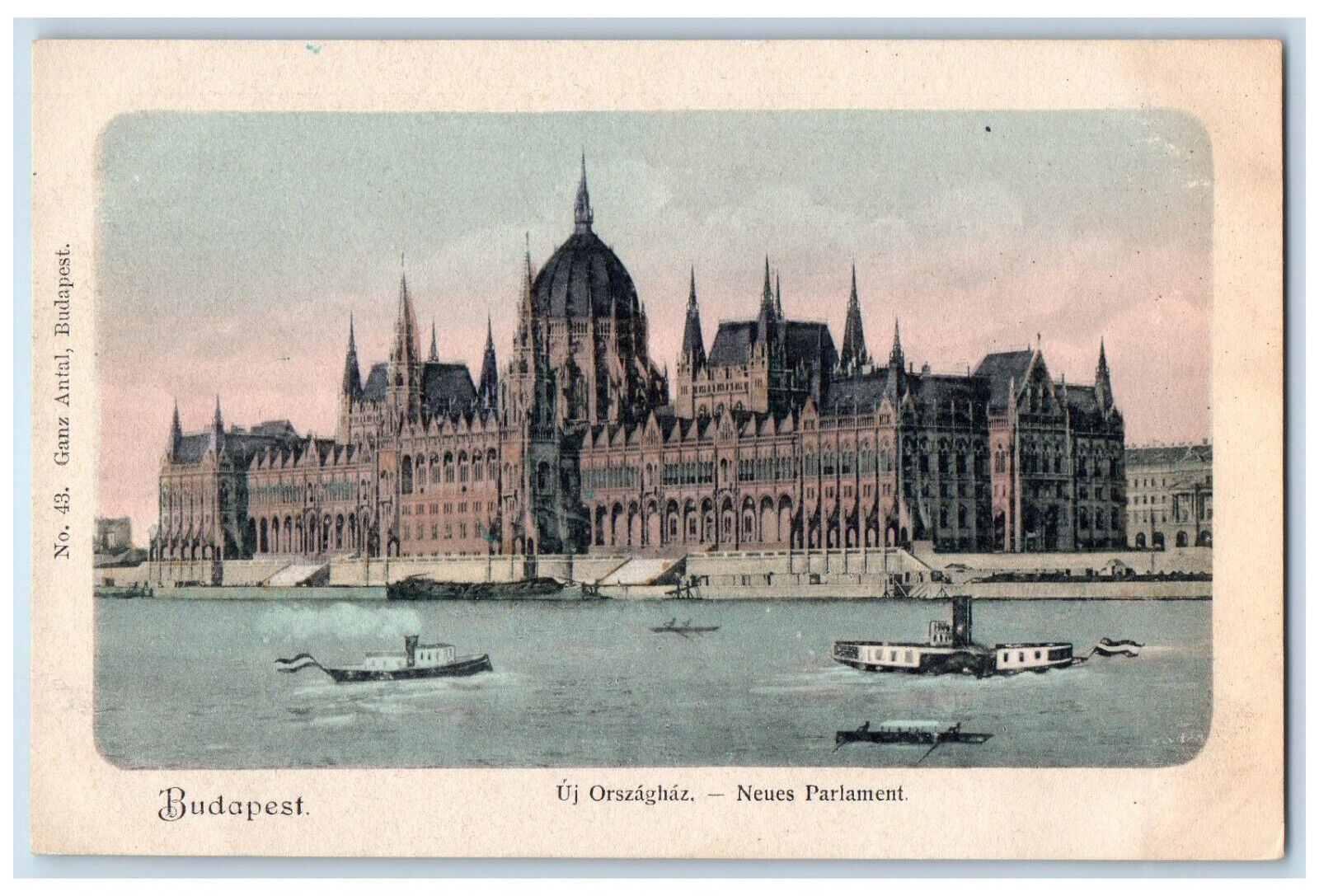 Budapest Hungary Postcard Uj Orszaghaz New Parliament c1905 Unposted