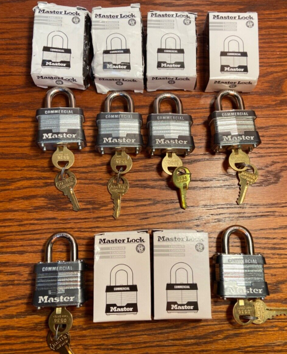 Lot of 6 Master Lock Padlocks Keyed Alike 2 Keys Each