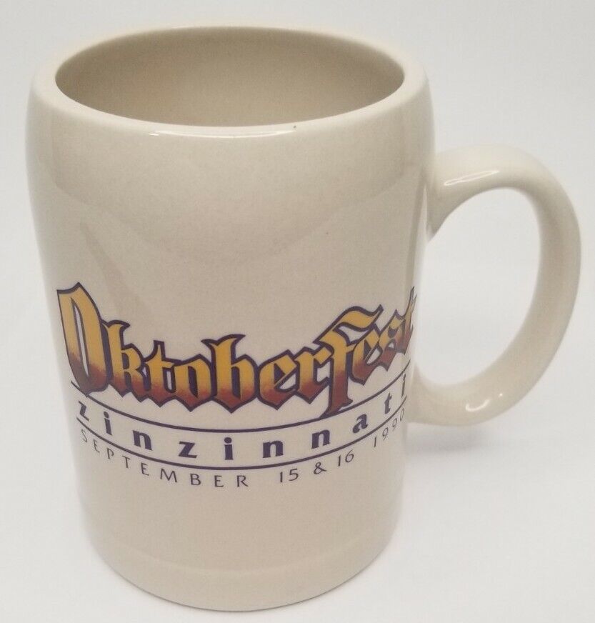 Vintage Oktoberfest 1990 Zinzinnati Beer Mug Stein Cup Cincinnati OH