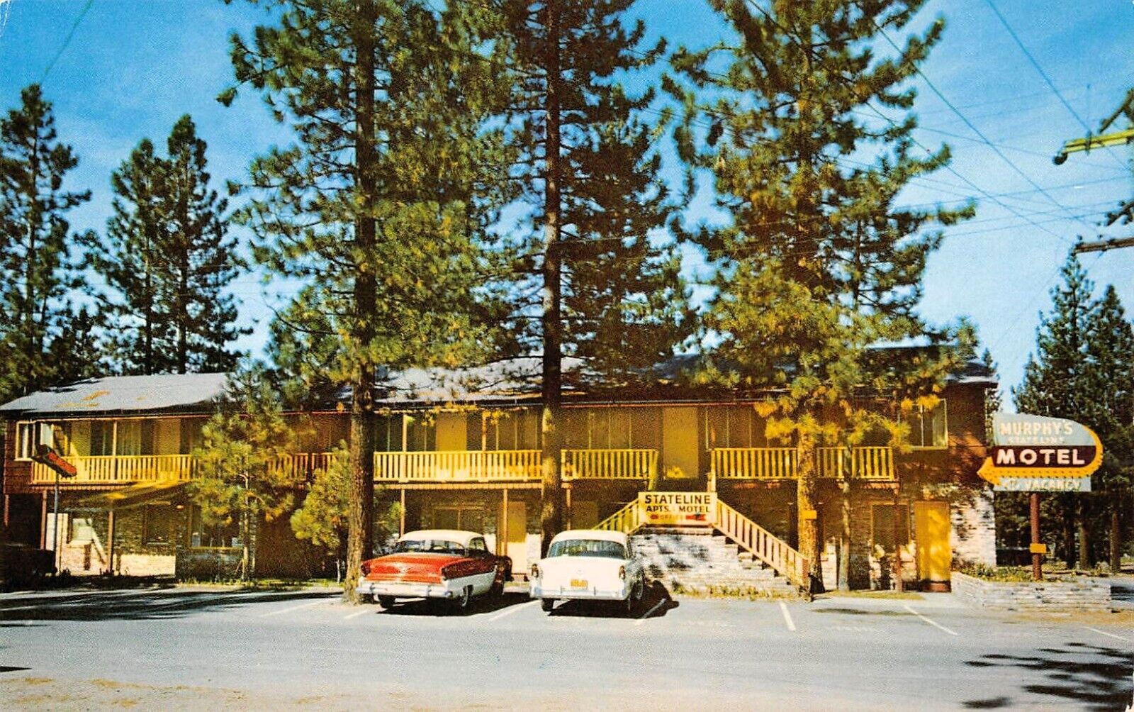 Lee Vining Stateline CA California Murphys Motel Lake Tahoe Vtg Postcard D15