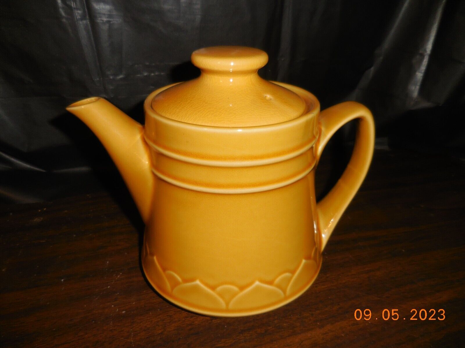 Golden Seville teapot with lid.  Vintage.